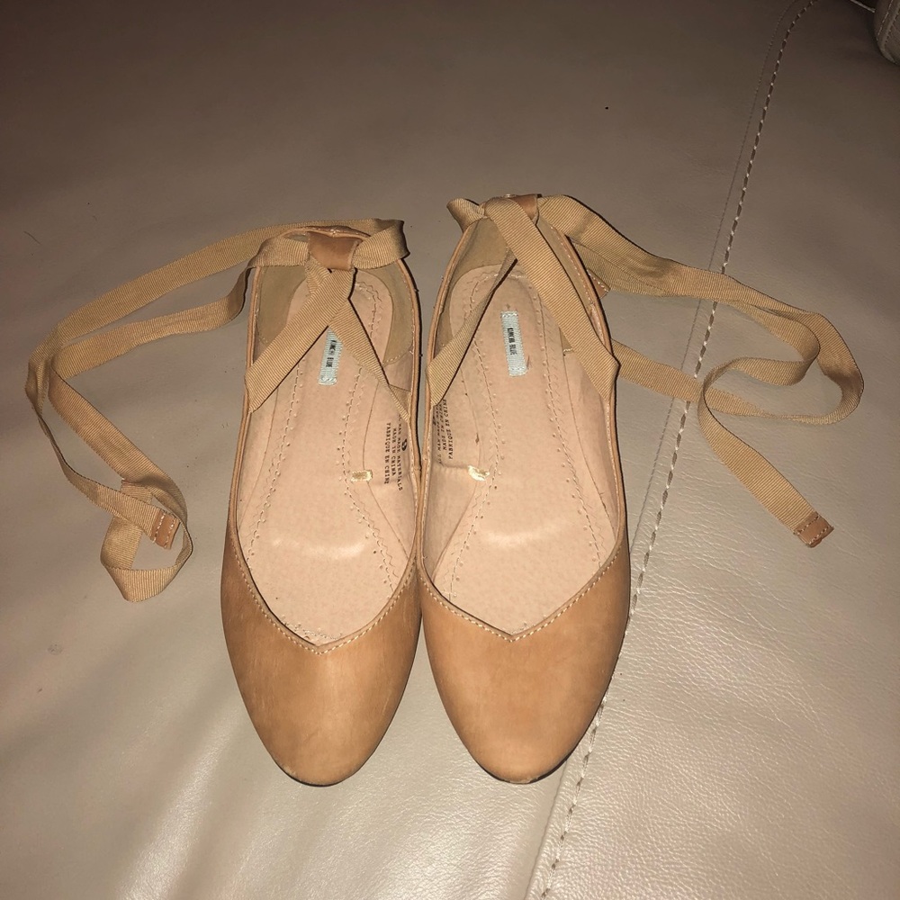 Lace up ballet flats